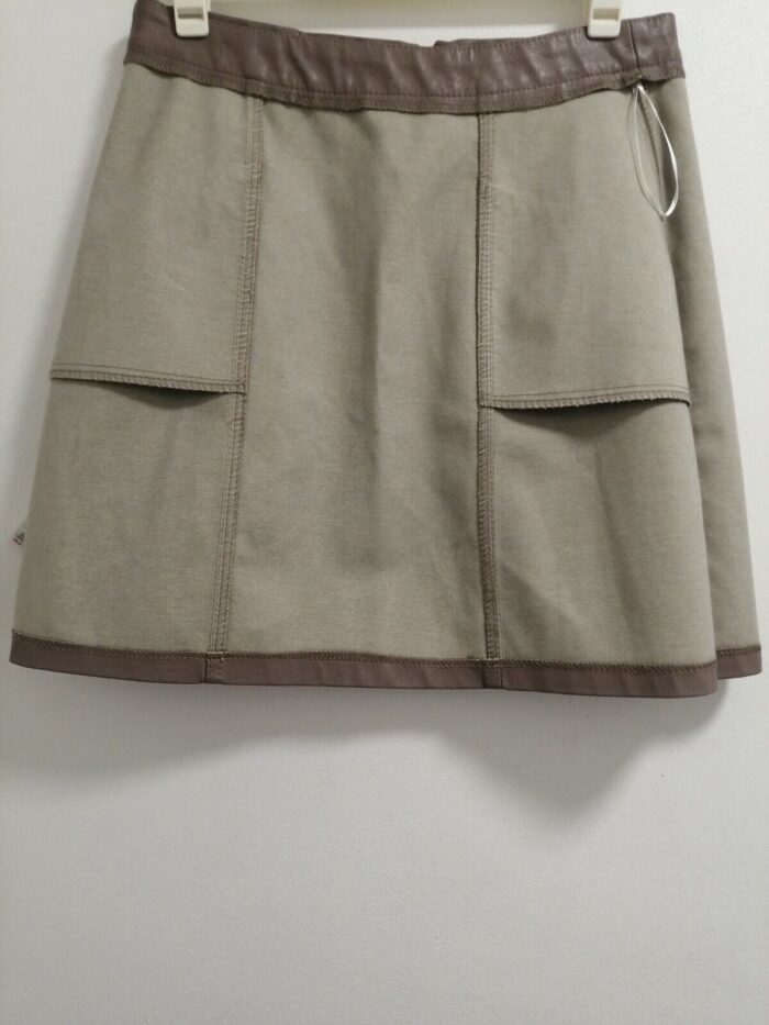 Womens New Look Grey Leather Mini Skirt