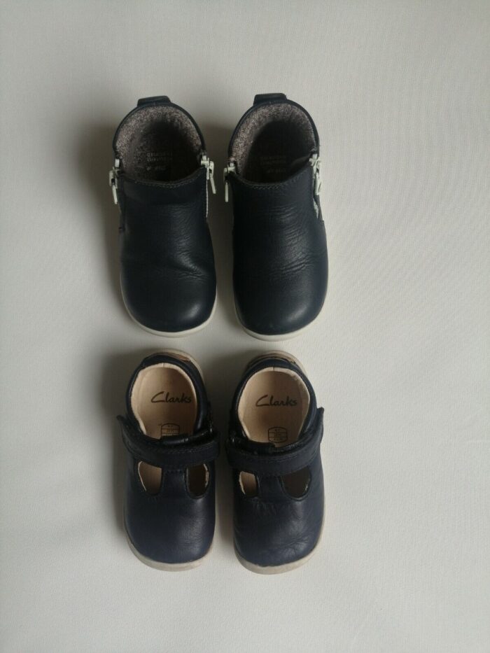 Clarks And Bobux 2 Navy Blue Leather Baby Shoes