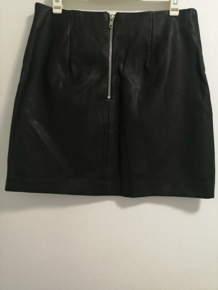 Womens New Look Black Leather Mini Skirt