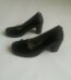 Clarks Womens Black Leather Block High Heel Shoes Size UK 4
